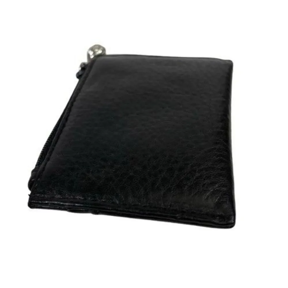 Brighton Leather Wallet Heart Coin Card ID Change Purse Black Croc Embossed Trim
